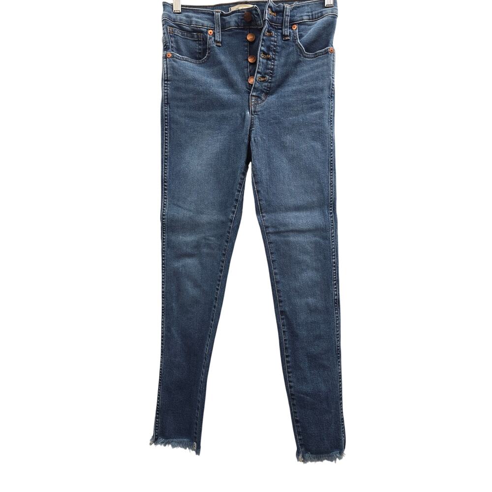 Madewell Jeans 27 Blue Skinny Button Fly High Rise Stretch Light Wash Curves